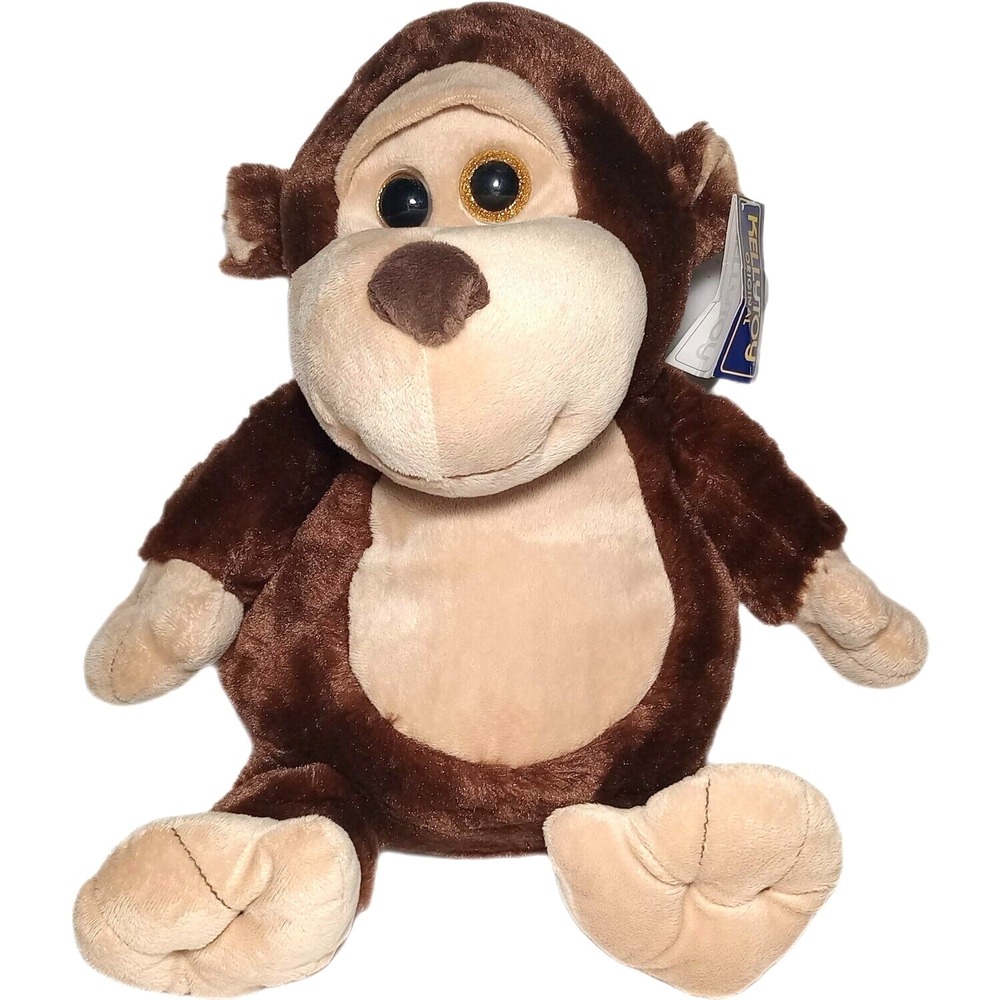 20" Kellytoy Original Plush Monkey Cuddle Farm Animal Big Eyes 2014‎ Brown NWT